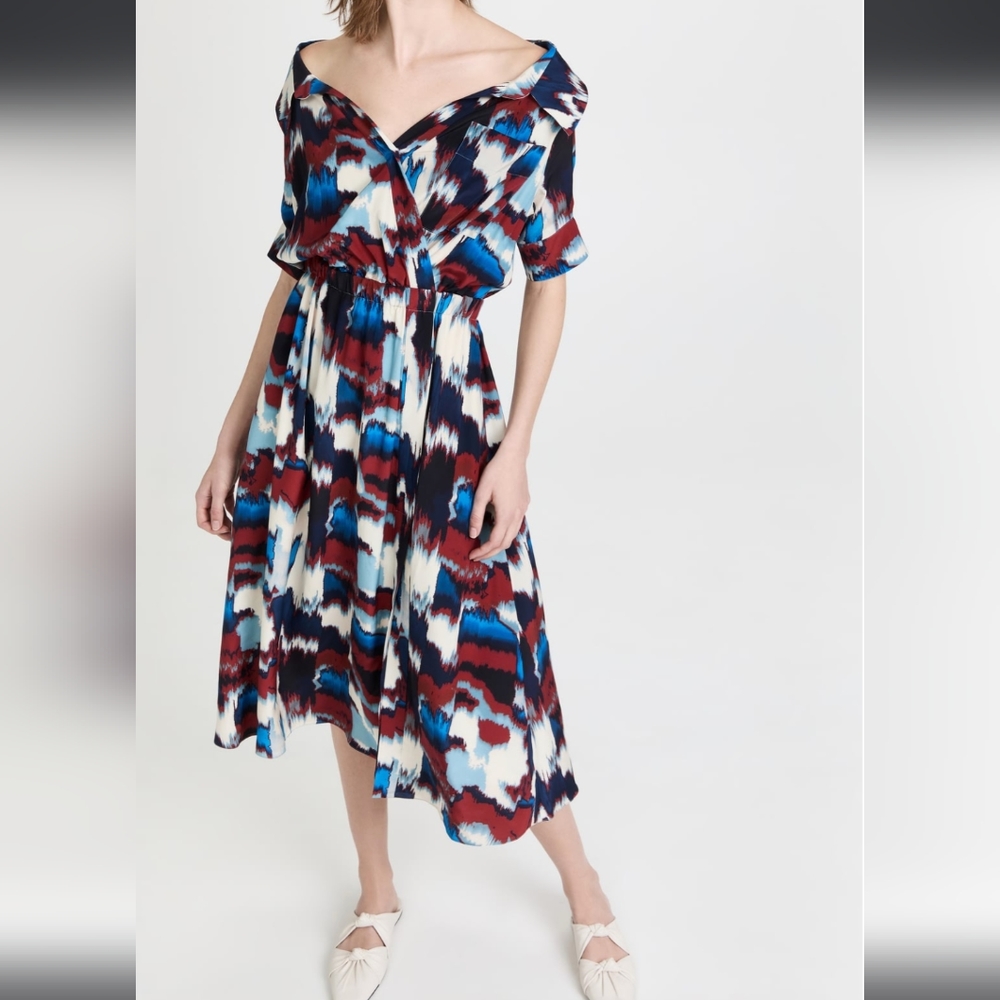 Altuzarra Lydia ikat Off-the-shoulder dress
